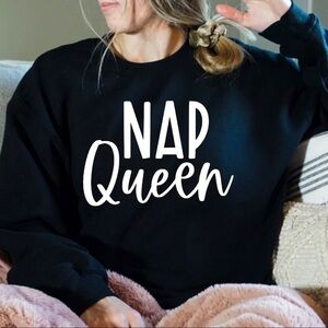 Nap Queen Crew Neck Long Sleeve Sweatshirt